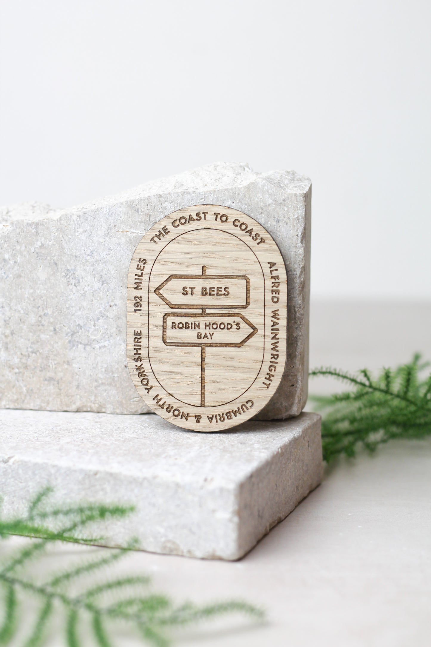 Coast to Coast Oval Wooden Magnet