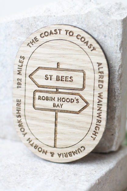 Coast to Coast Oval Wooden Magnet