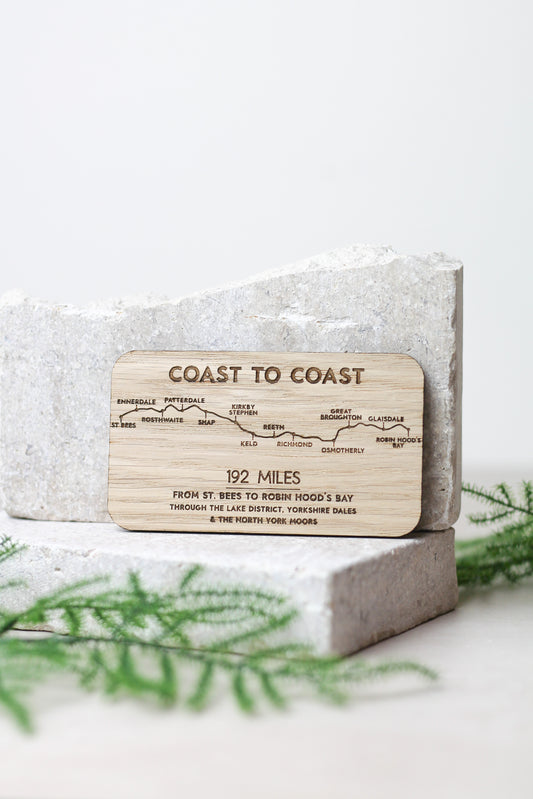 "Coast to Coast" Rectangle Wooden Magnet