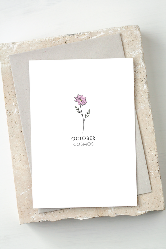 Birth Flower Card - October, Cosmos