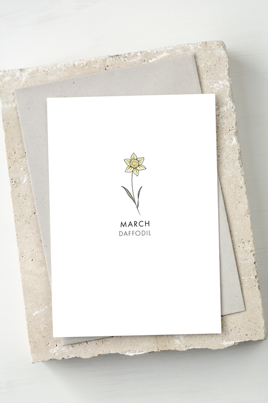 Birth Flower Card - March, Daffodil