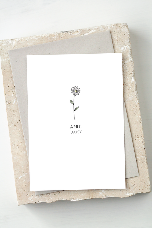 Birth Flower Card - April, Daisy