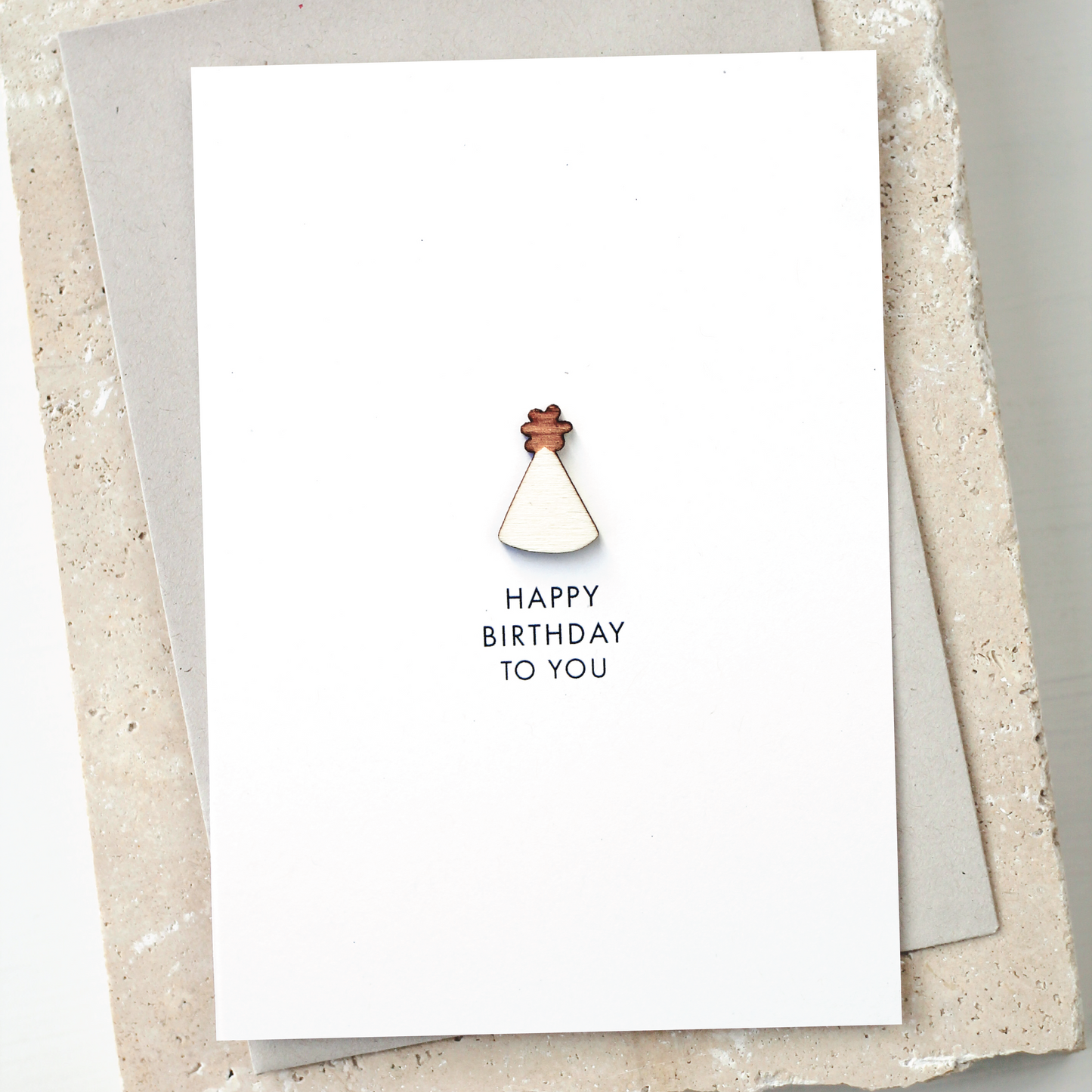 'Happy Birthday To You' Card with Wooden Party Hat Charm