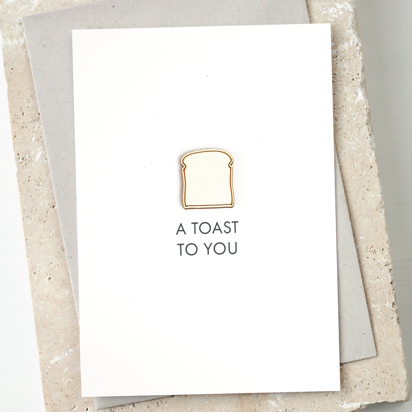 'A Toast To You' Card with Wooden Toast Charm