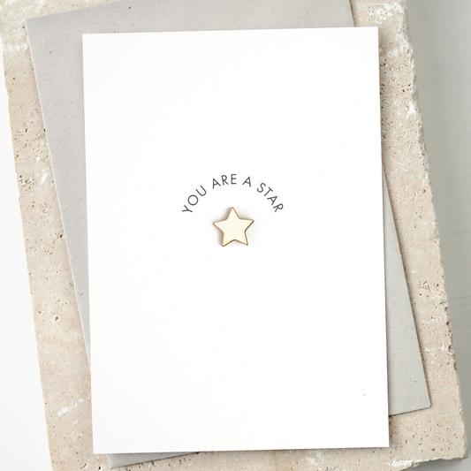 'You are a Star' Card with Wooden Star Charm