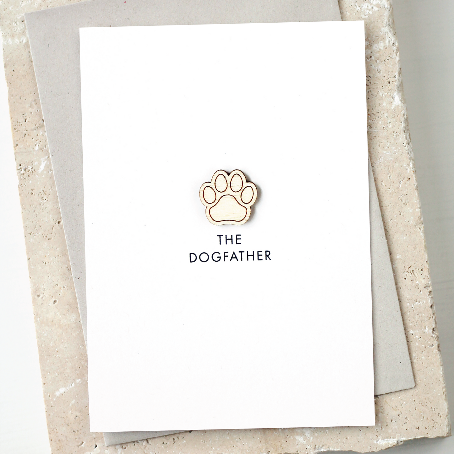 'The Dogfather' Card with Wooden Paw Charm