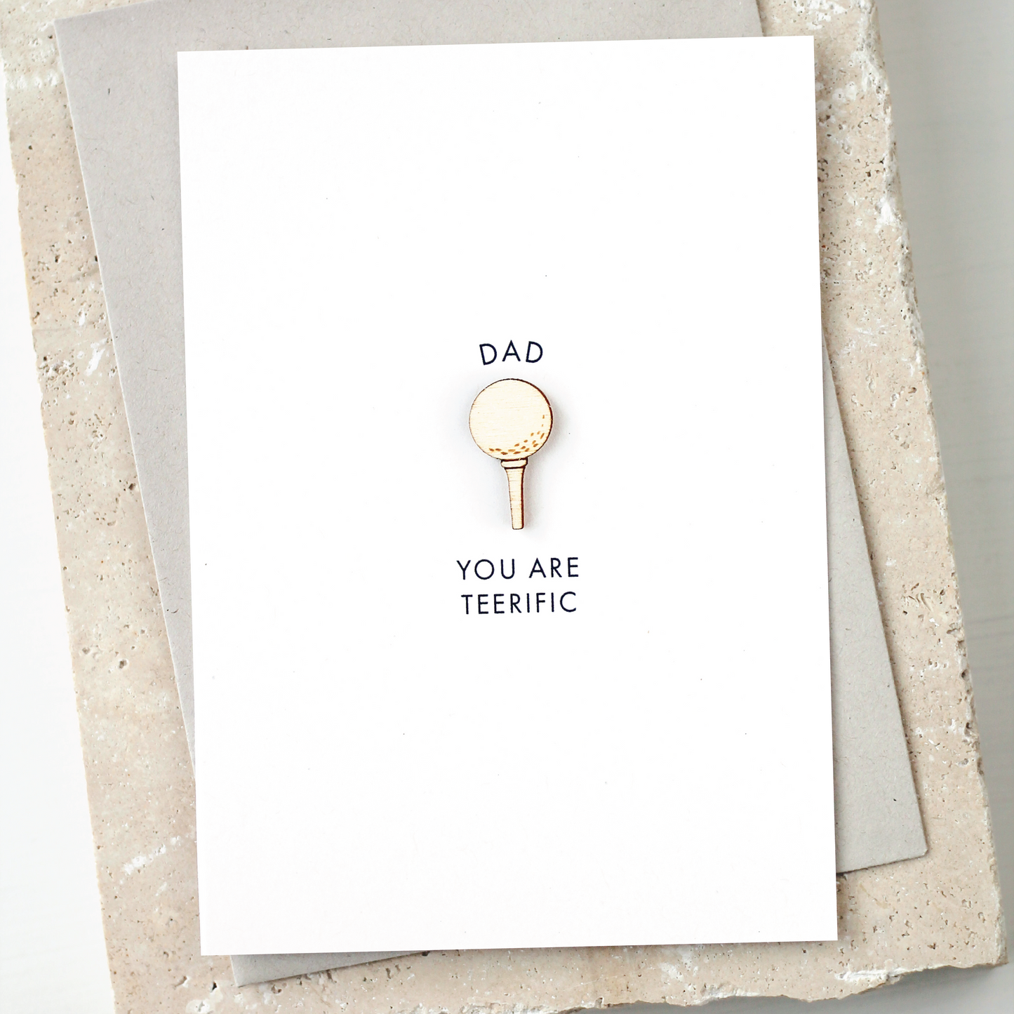 'Dad You Are Teerific' Card with Wooden Golf Tee Charm