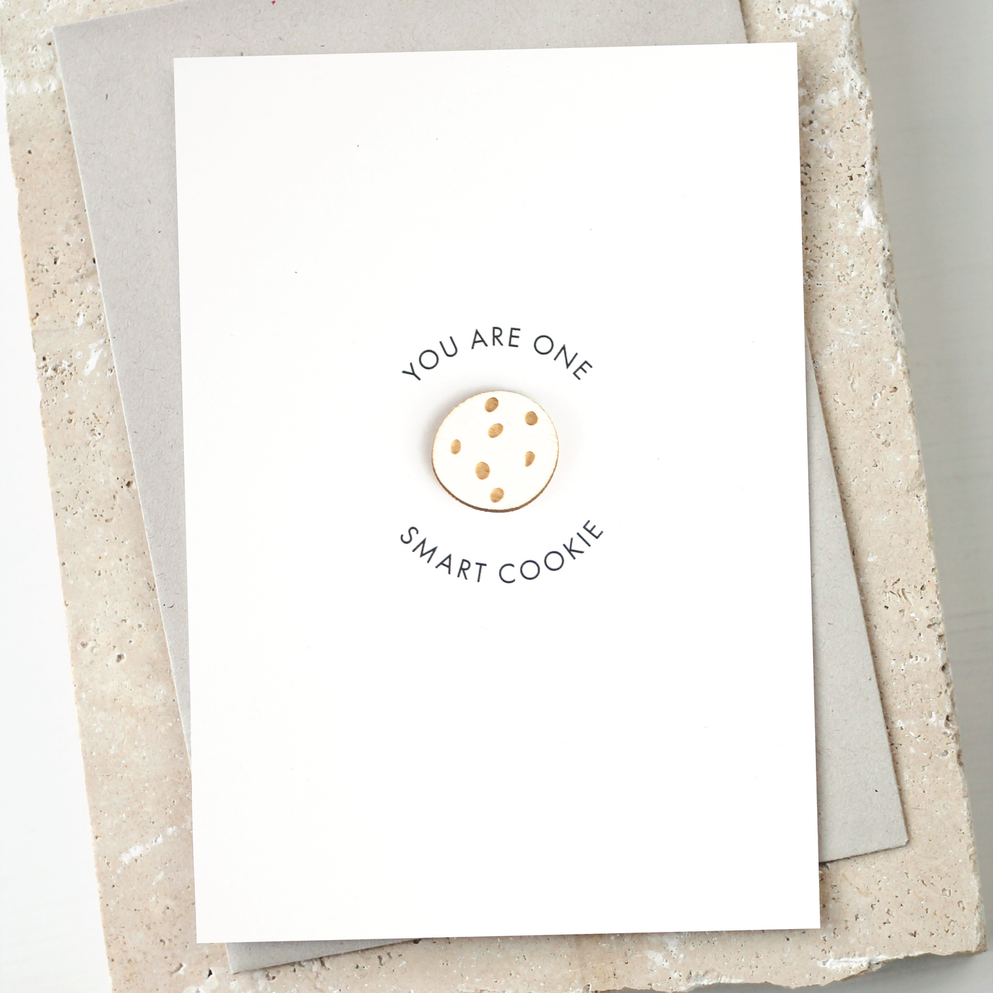 'Smart Cookie' Card with Wooden Cookie Charm