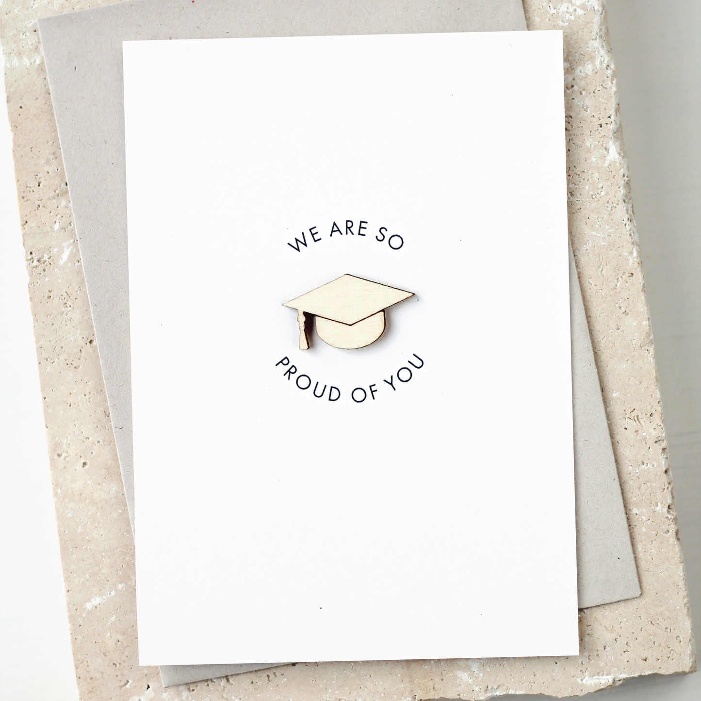 'We are So Proud of You' Card with Wooden Cap Charm