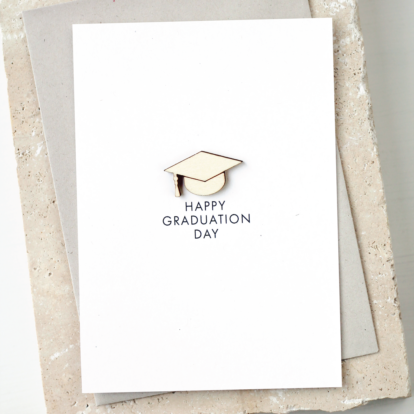 'Happy Graduation Day' Card with Wooden Cap Charm