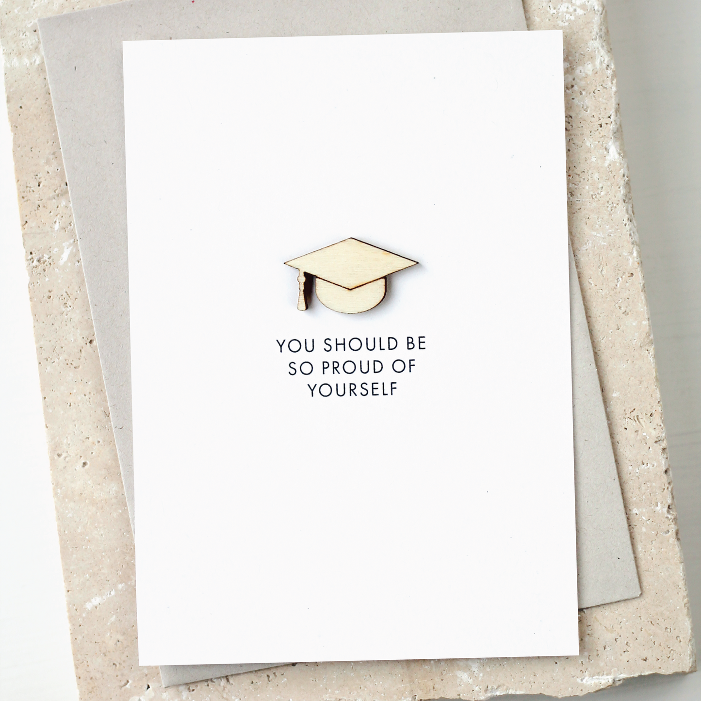 'You Should Be So Proud Of Yourself' Card with Wooden Cap Charm