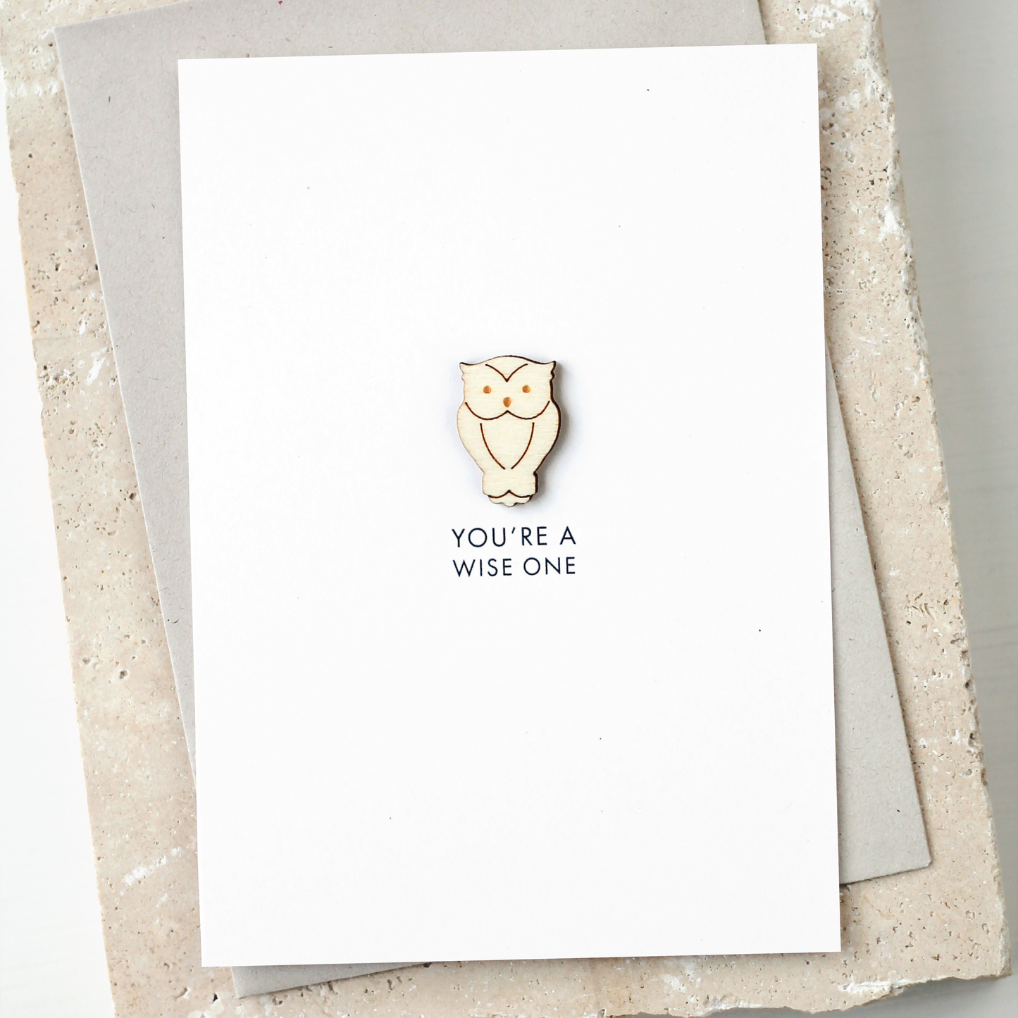 'You’re A Wise One' Card with Wooden Owl Charm