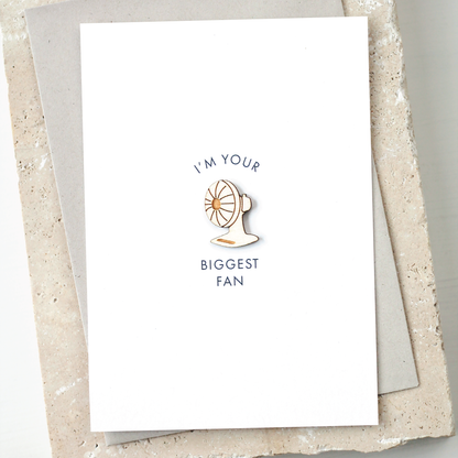 'I'm Your Biggest Fan' Card with Wooden Fan Charm