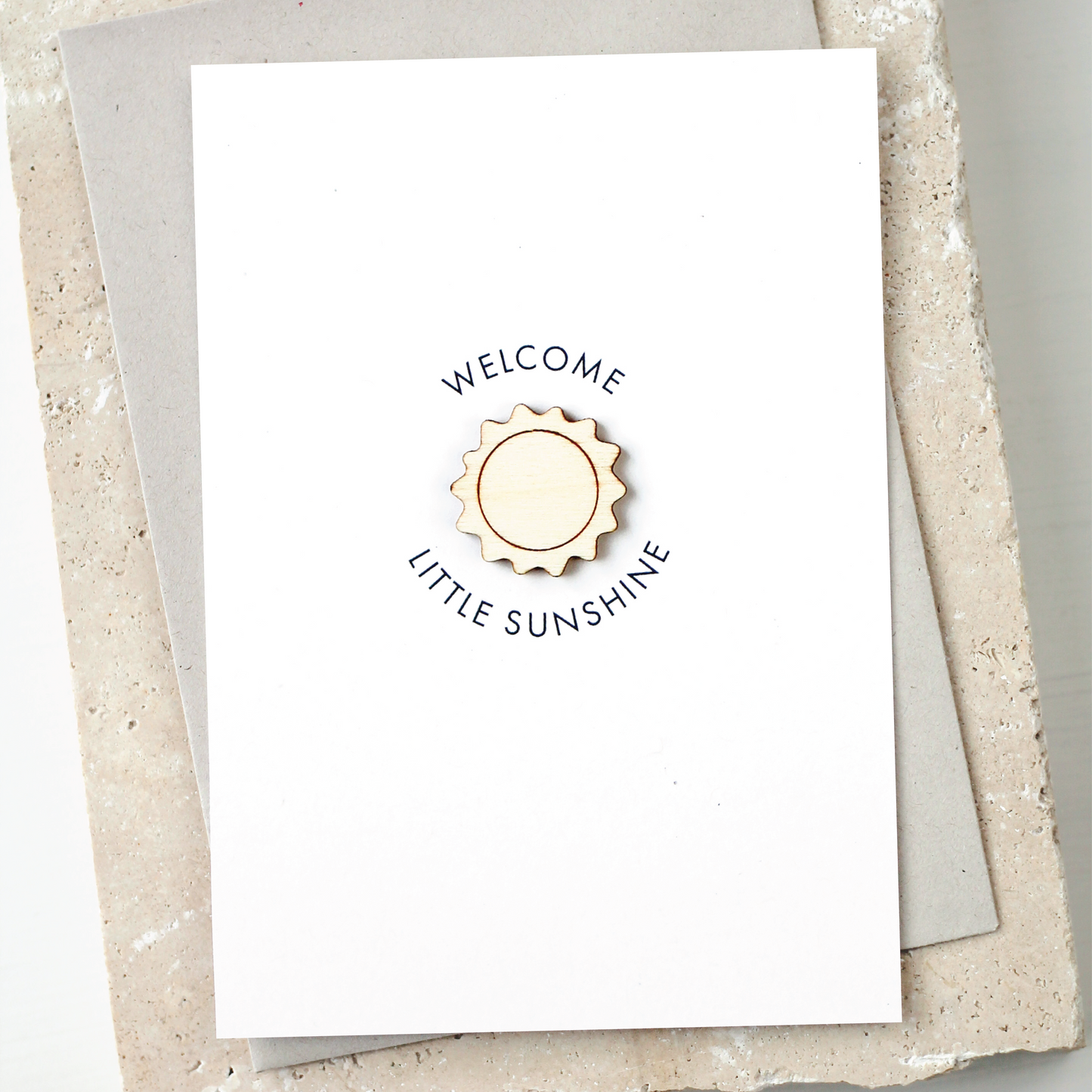 'Welcome Little Sunshine' with Wooden Sun Charm