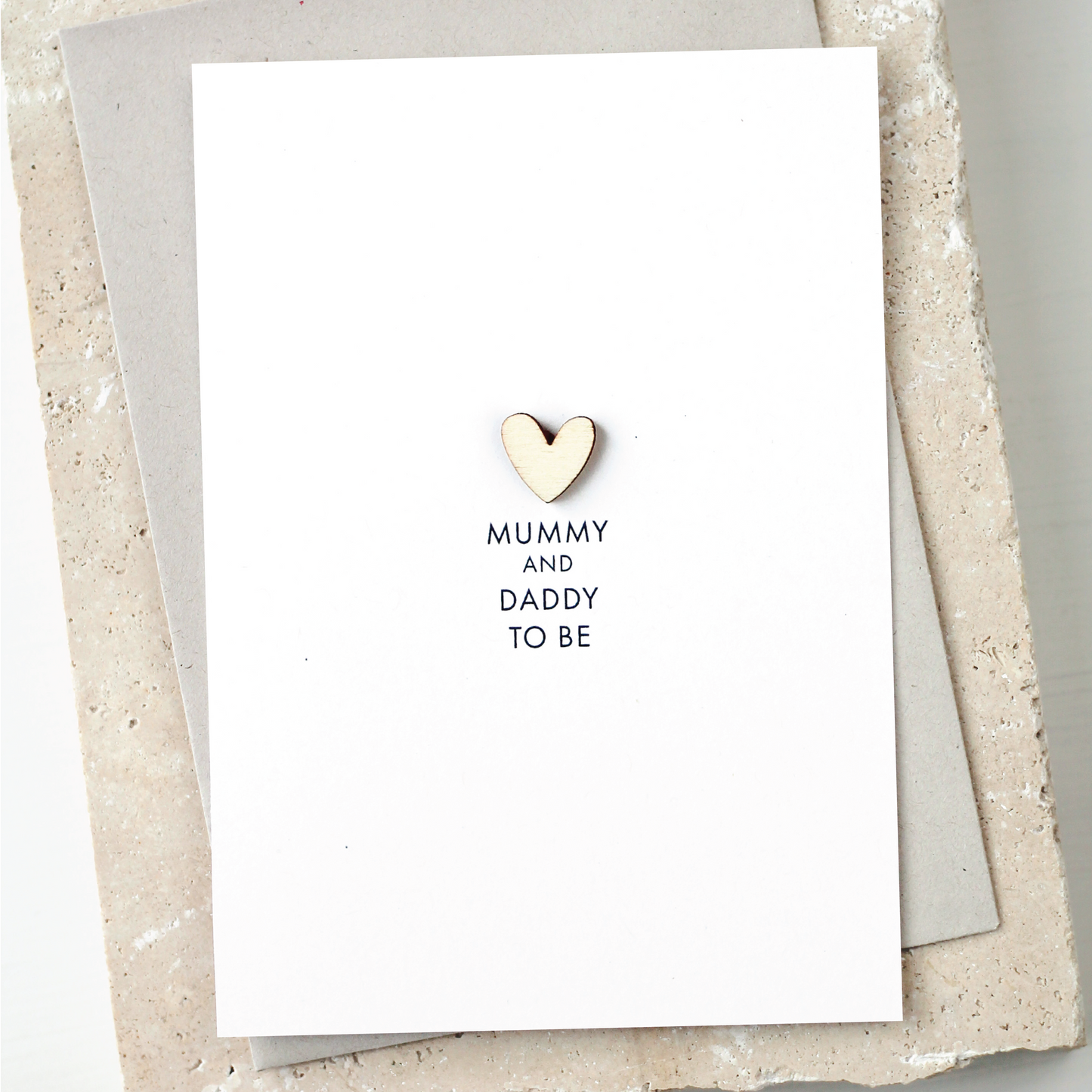 'Mummy & Daddy To Be' Card with Wooden Heart Charm