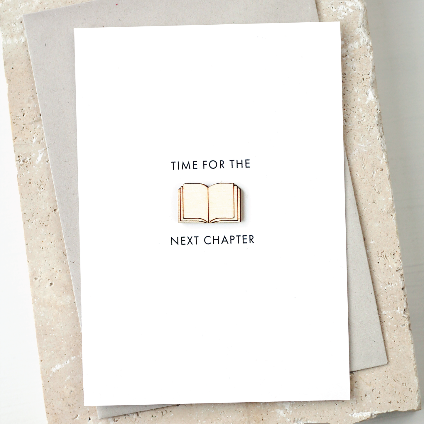 'Time for a New Chapter' with Wooden Book Charm