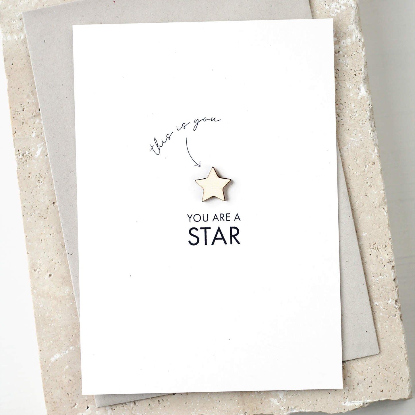 'This is You' You are a Star Card with Wooden Star Charm